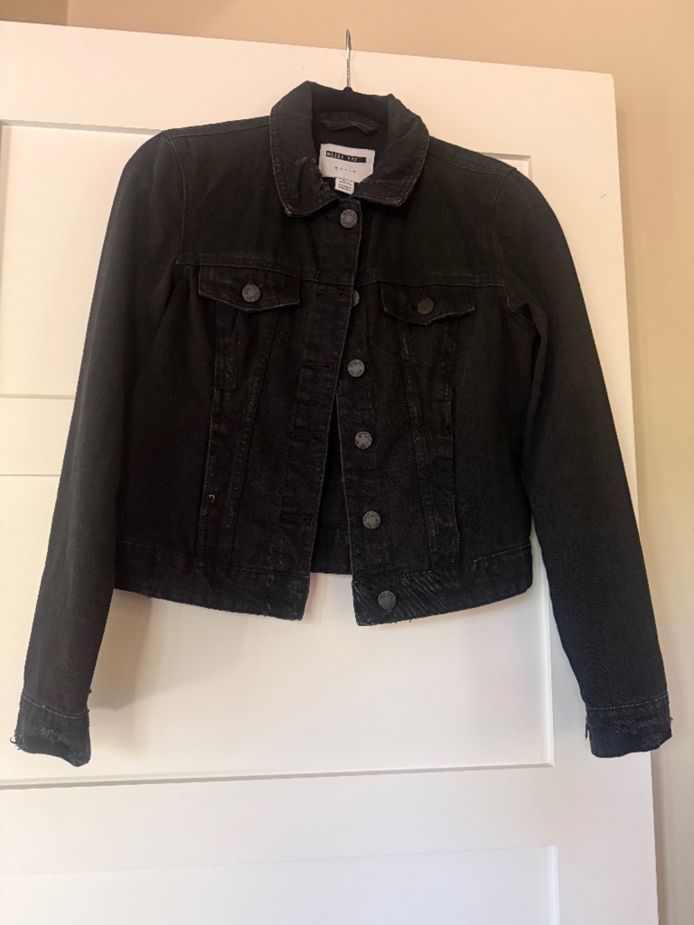Distressed Soft Black Jean Jacket